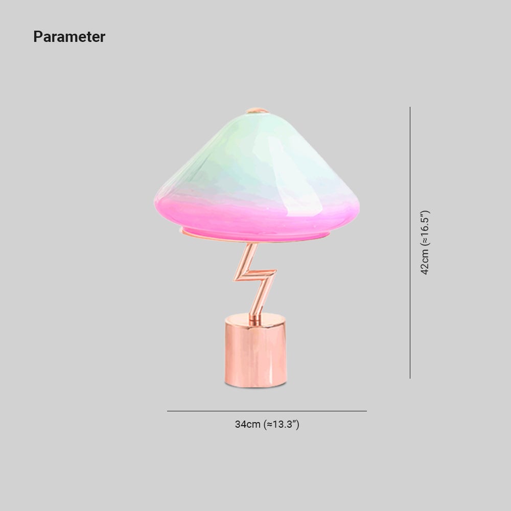 Morandi Modern Cute Mushroom Kinder Glas/Metall Tischlampe, Bunt - Lumpaz