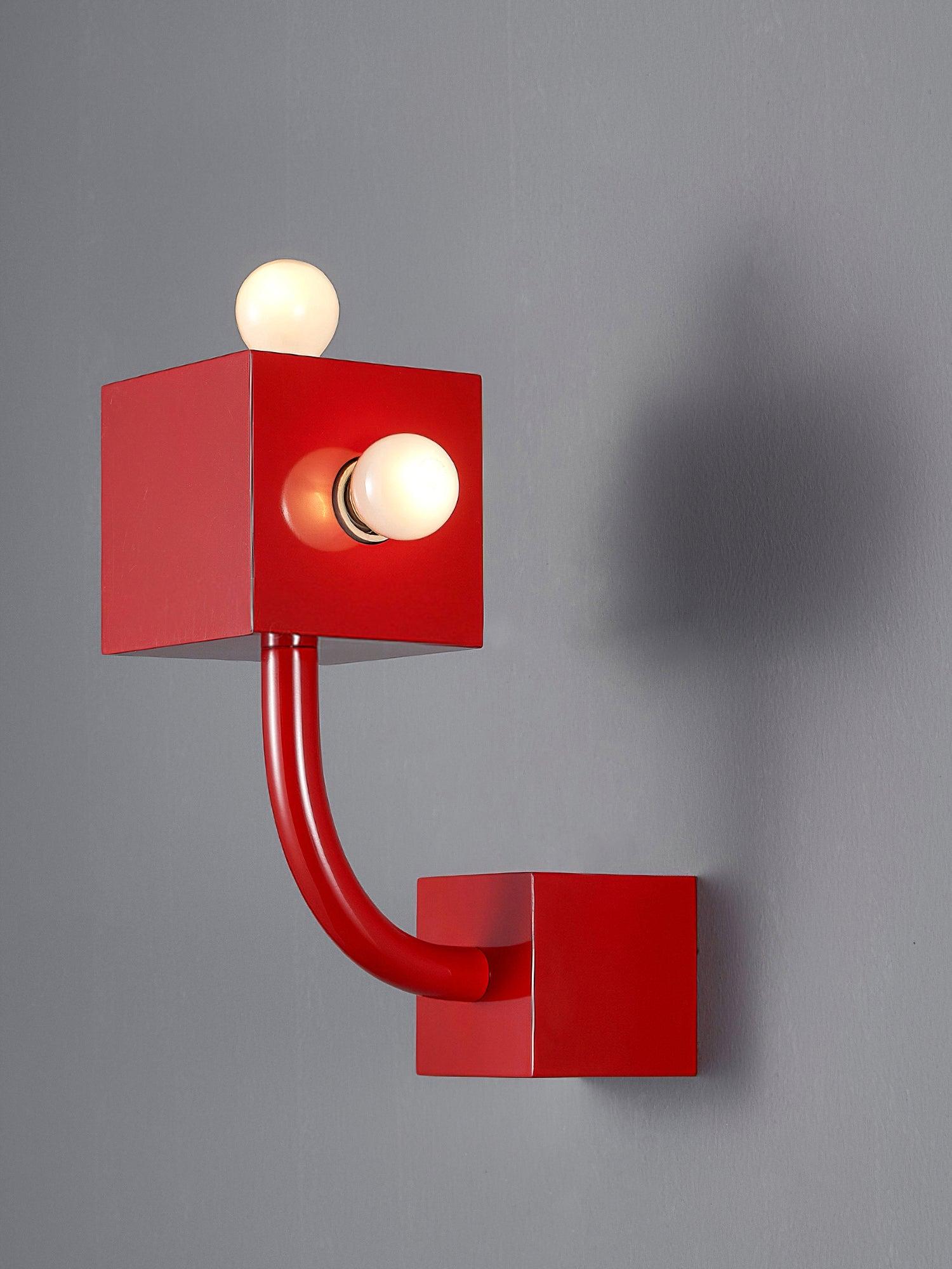 Red Cube Wall Lamp - Lumpaz