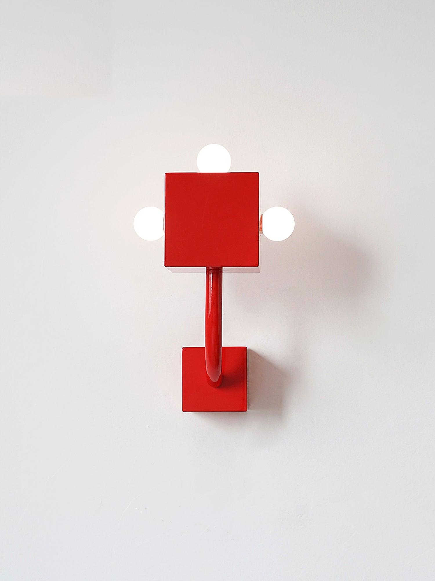 Red Cube Wall Lamp - Lumpaz