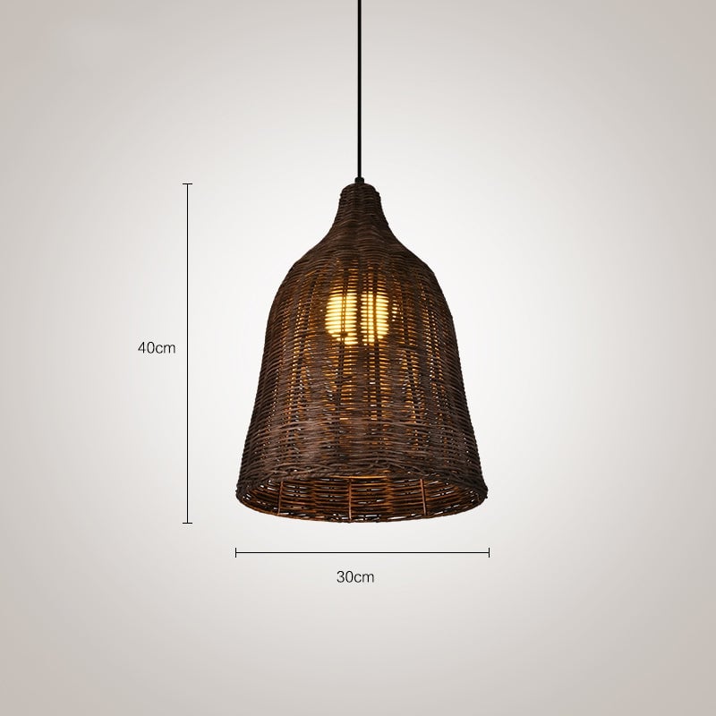 Bamboo Rattan Basket Pendant Light For Kitchen - Lumpaz