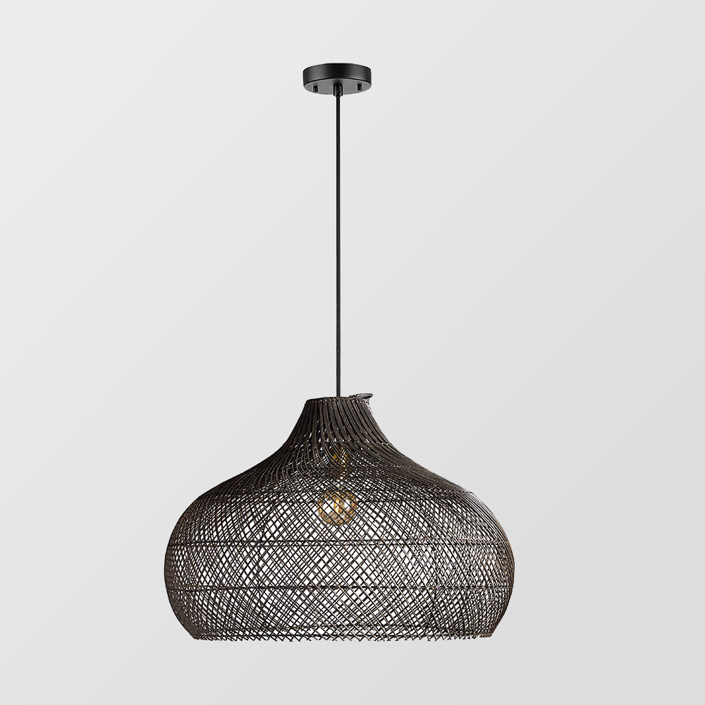 Modern Rattan Handwoven Island Pendant Light - Lumpaz