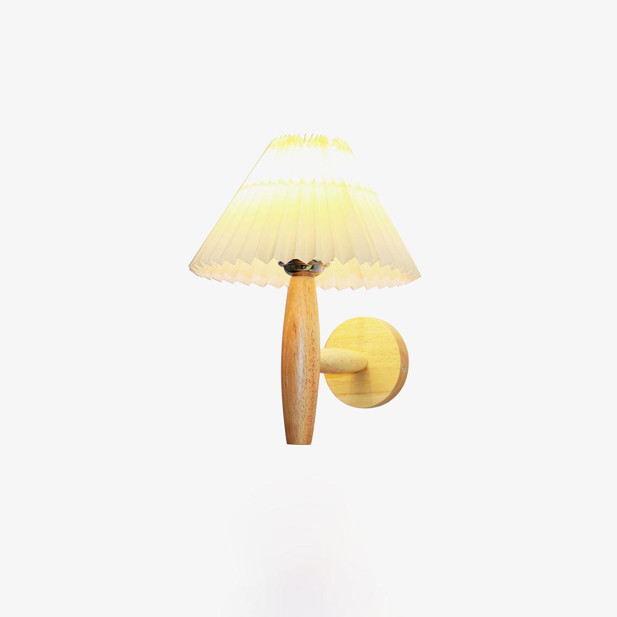 Oak Pleated Wall Light - Lumpaz
