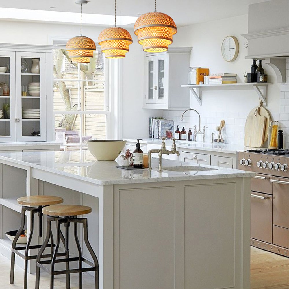 Bamboo Natural Basket Island Pendant Light - Lumpaz