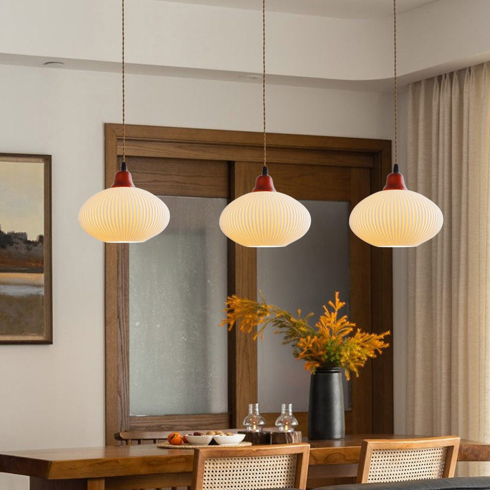 Vintage Nordic Ceramic White Pendant Light For Dining Room - Lumpaz