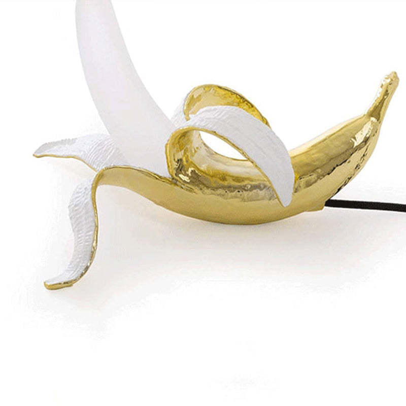 Celesta Creative Banana Resin/Glass Table Lamp, Yellow/Gold - Lumpaz
