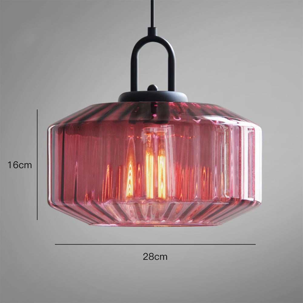Mid Century Striped Glass Pendant Light - Lumpaz