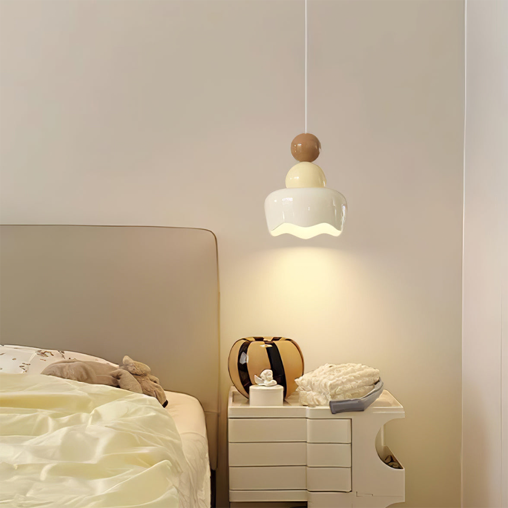 Cream Sunny Bedroom Bedside Pendant Lamp - Lumpaz