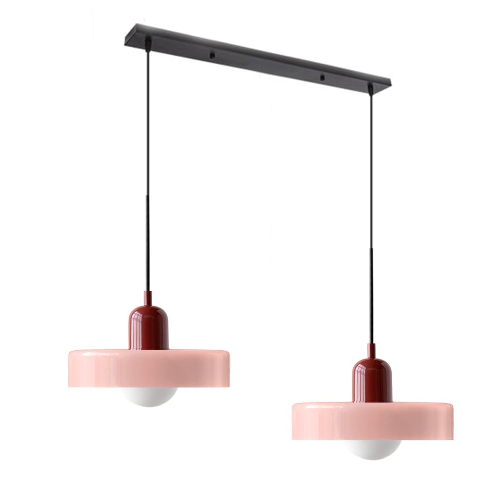 2 Heads Modern Bauhaus Glass Pendant Light - Lumpaz