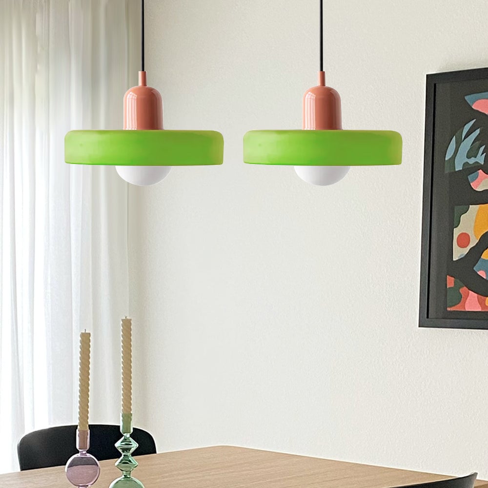 2 Heads Modern Bauhaus Glass Pendant Light - Lumpaz