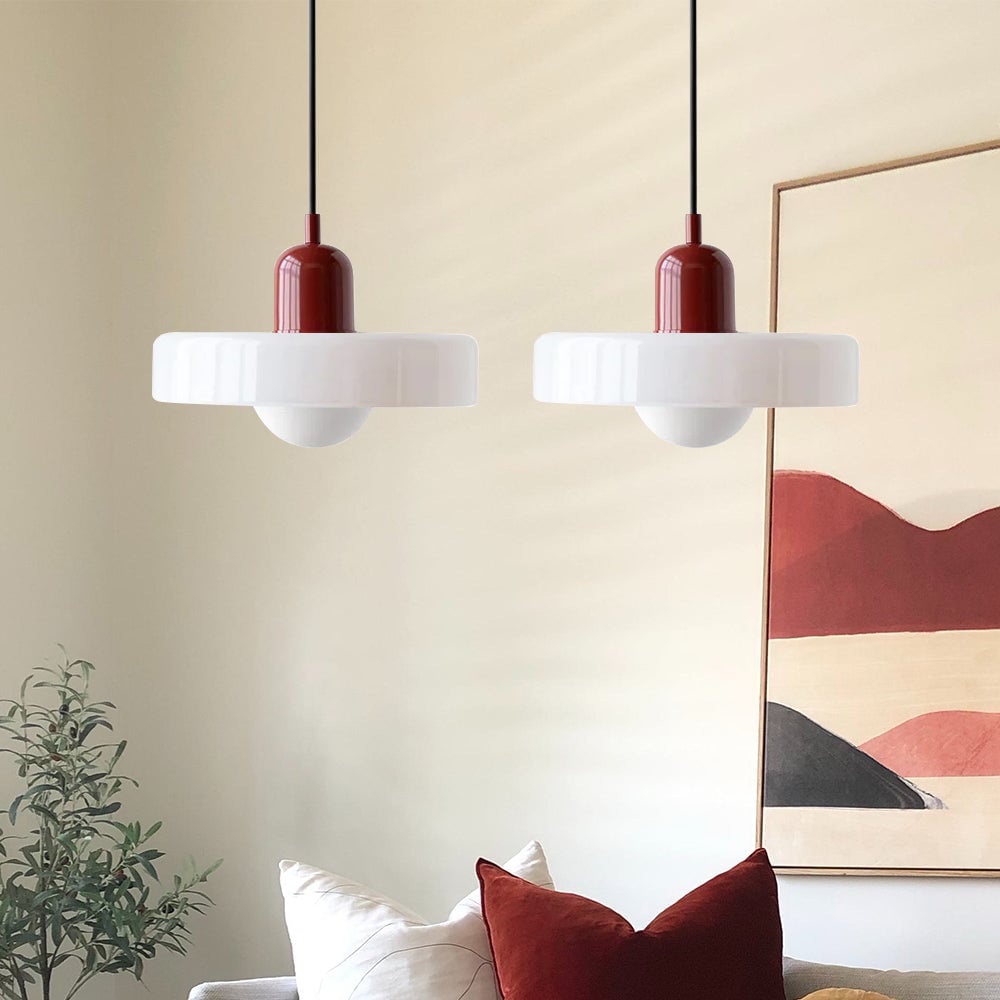 2 Heads Modern Bauhaus Glass Pendant Light - Lumpaz