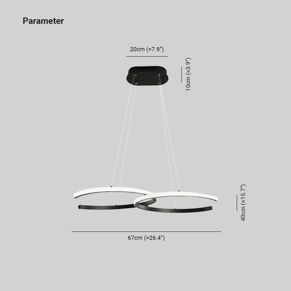 Nordlux LED Pendelleuchte Dimmbar Schwarz/Gold Doppel-C Wohnzimmer - Lumpaz