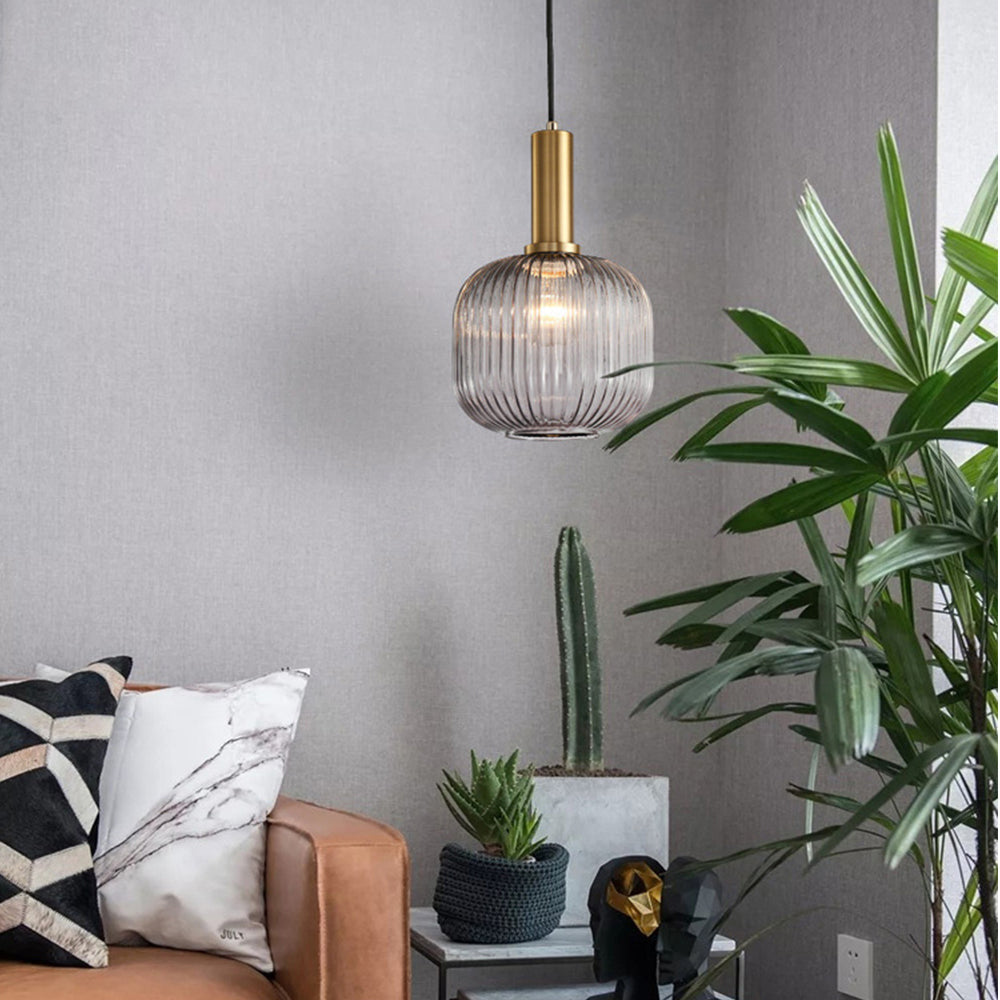 Vintage Stained Glass Lantern Shape Pendant Light - Lumpaz