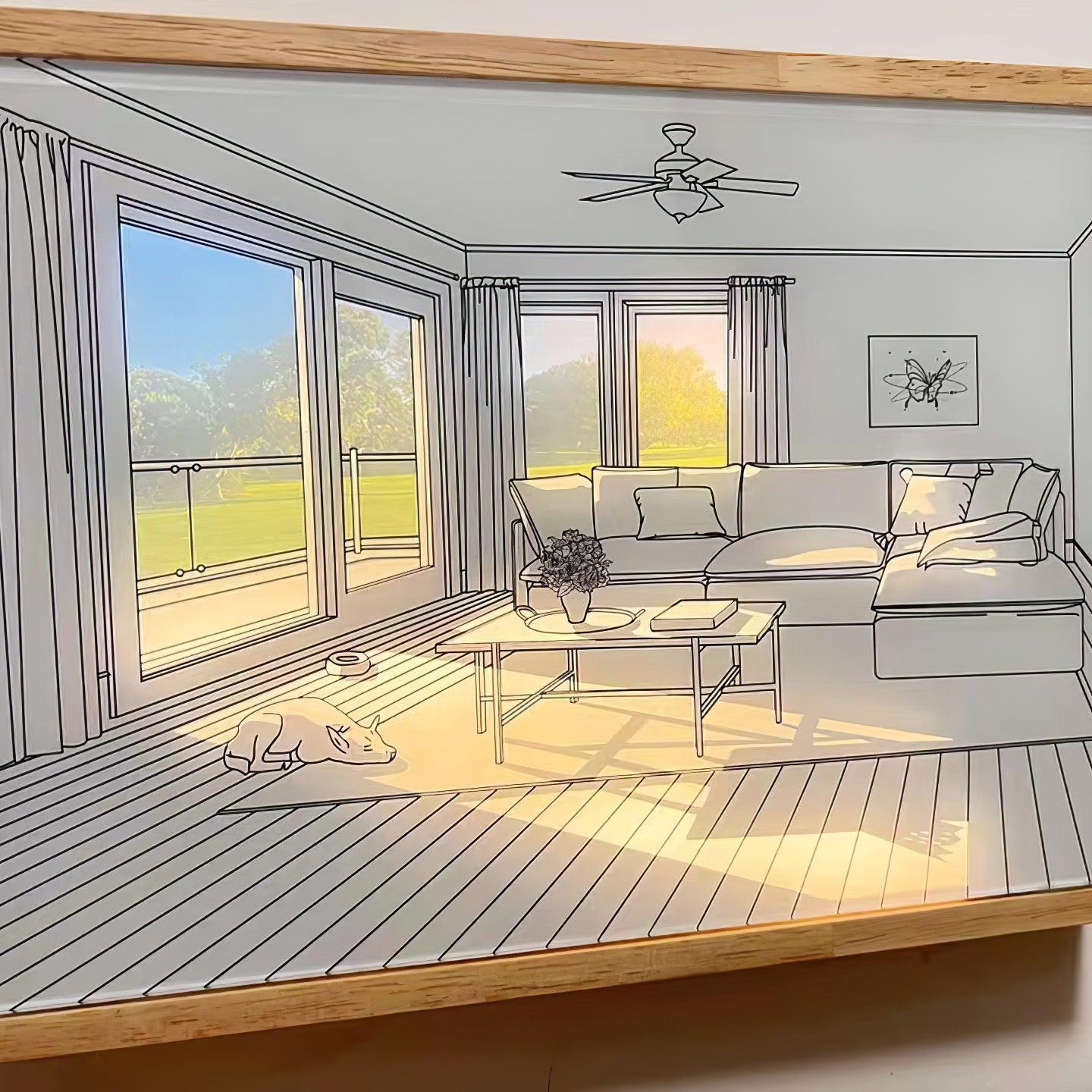 Dog Sunbathing Mural Art Lamp - Lumpaz