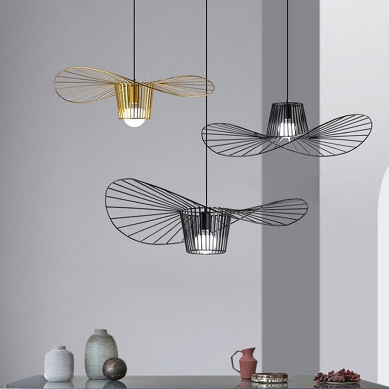 Modern Iron Cage Pendant Light For Living Room - Lumpaz