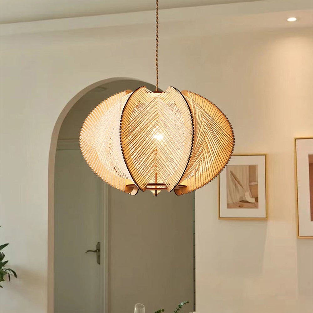 Retro Wooden Pendant Light Irregular Living Room Lamp - Lumpaz