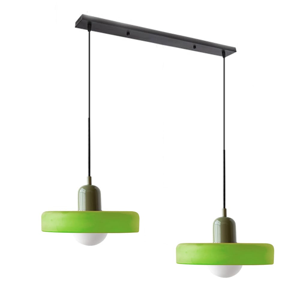 2 Heads Modern Bauhaus Glass Pendant Light - Lumpaz