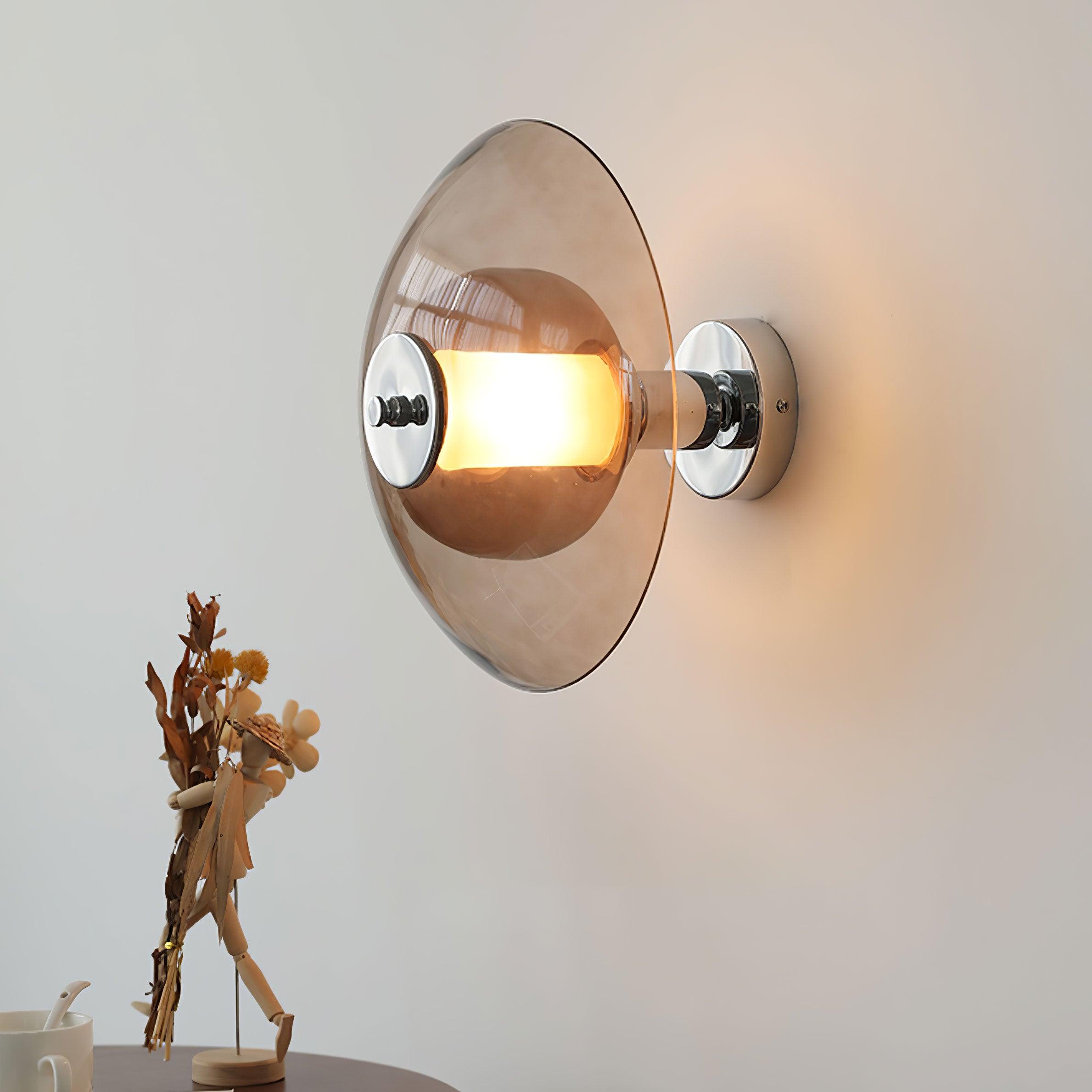 Flying Saucer Chrome Wall Light - Lumpaz