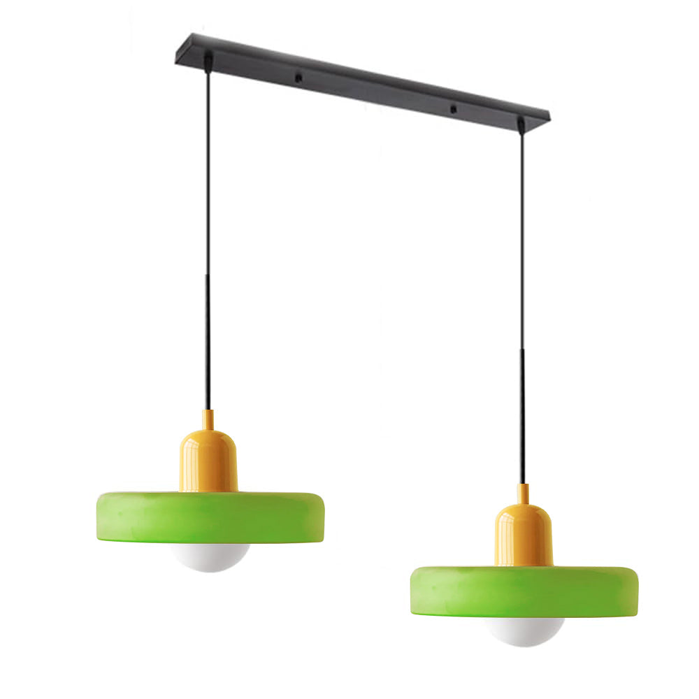 2 Heads Modern Bauhaus Glass Pendant Light - Lumpaz