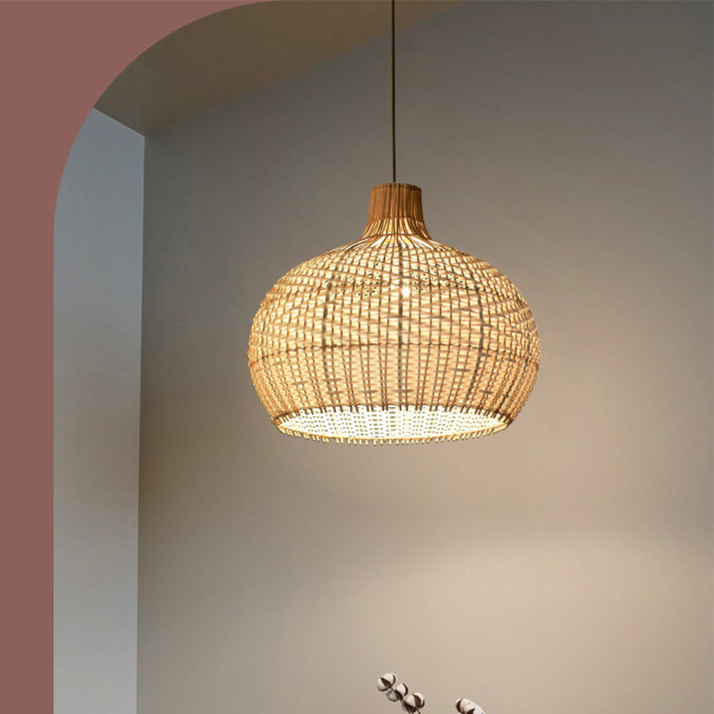 Modern Rattan Handwoven Pendant Light - Lumpaz