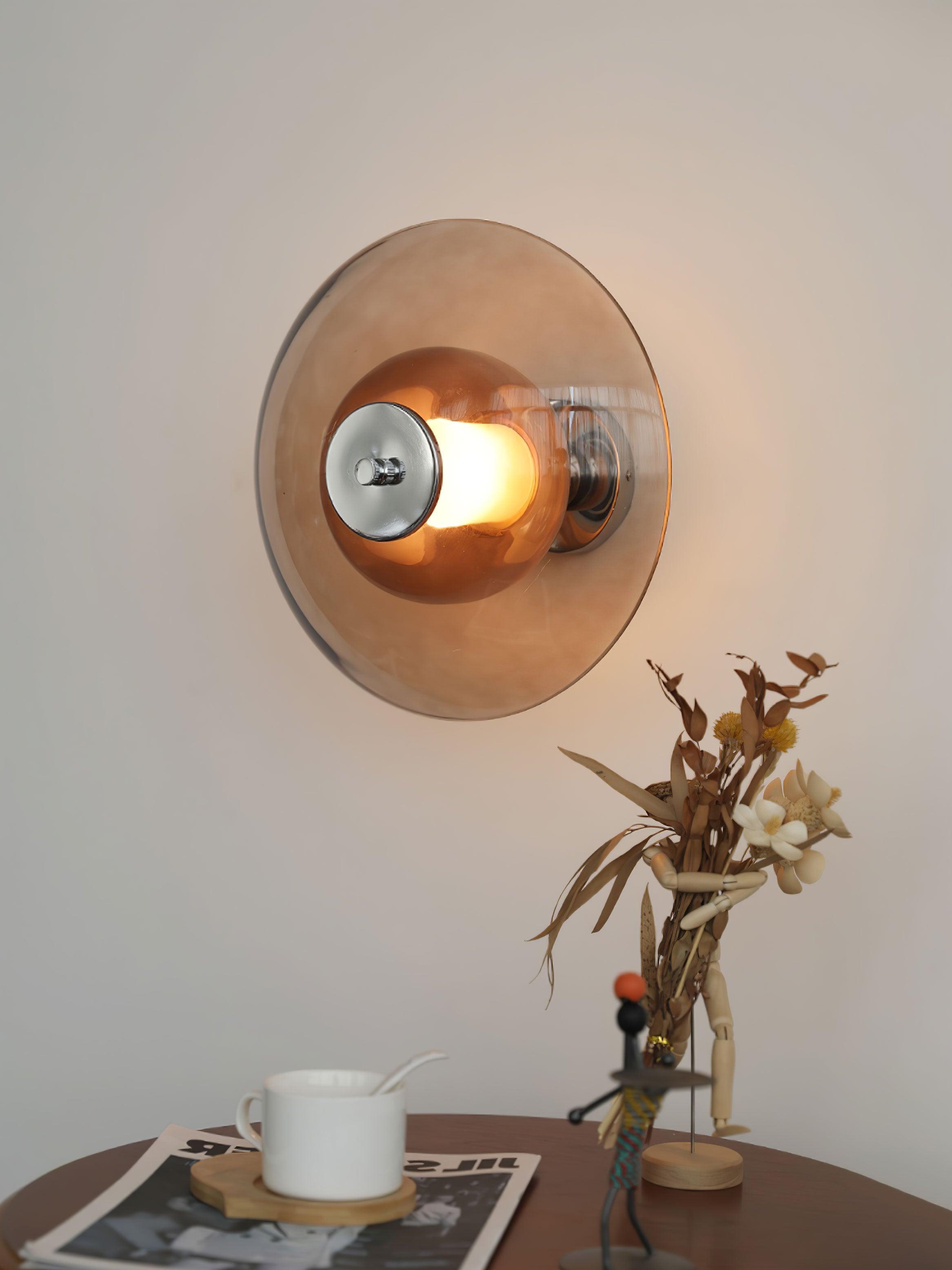Flying Saucer Chrome Wall Light - Lumpaz