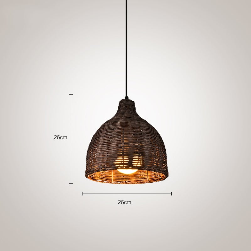 Bamboo Rattan Basket Pendant Light For Kitchen - Lumpaz