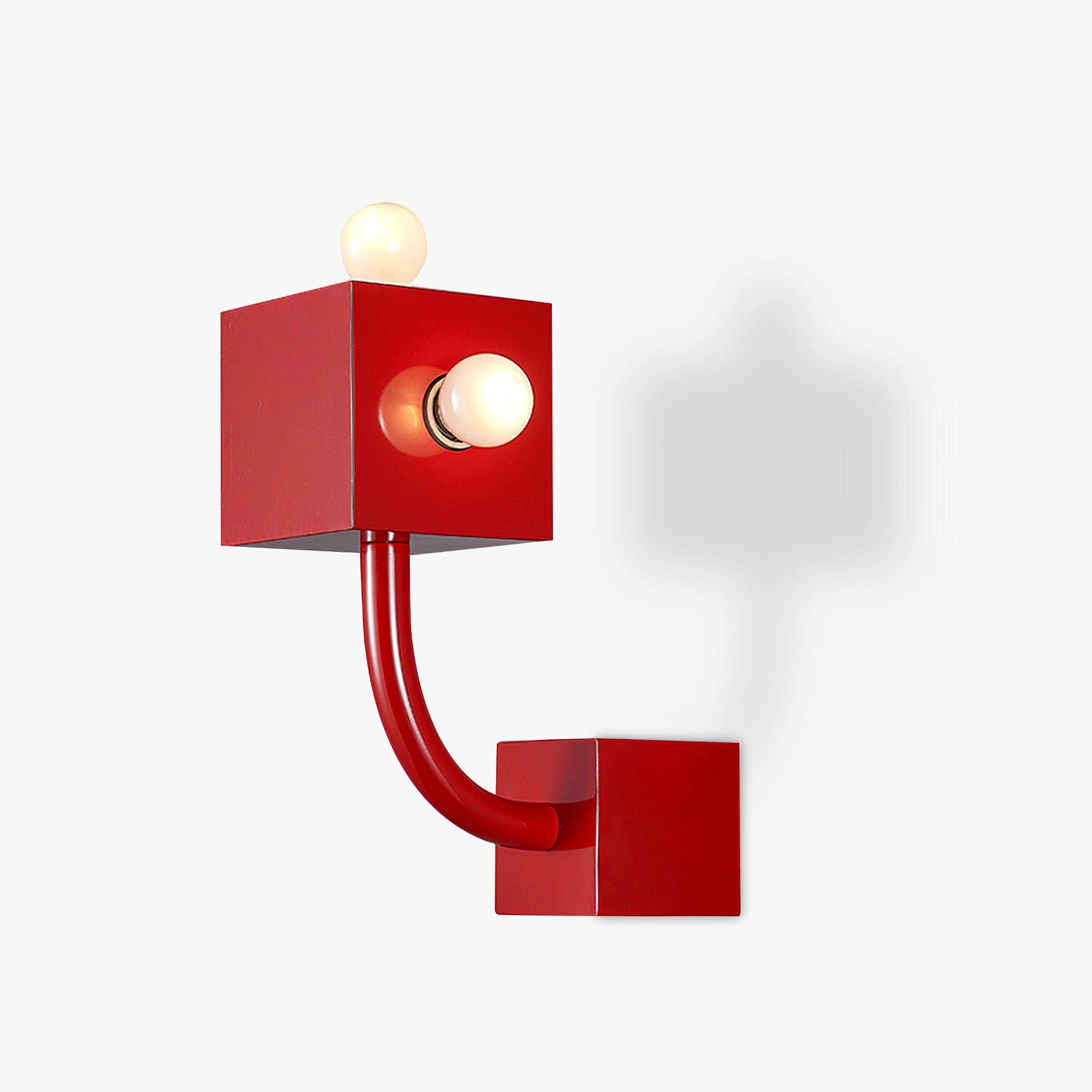Red Cube Wall Lamp - Lumpaz