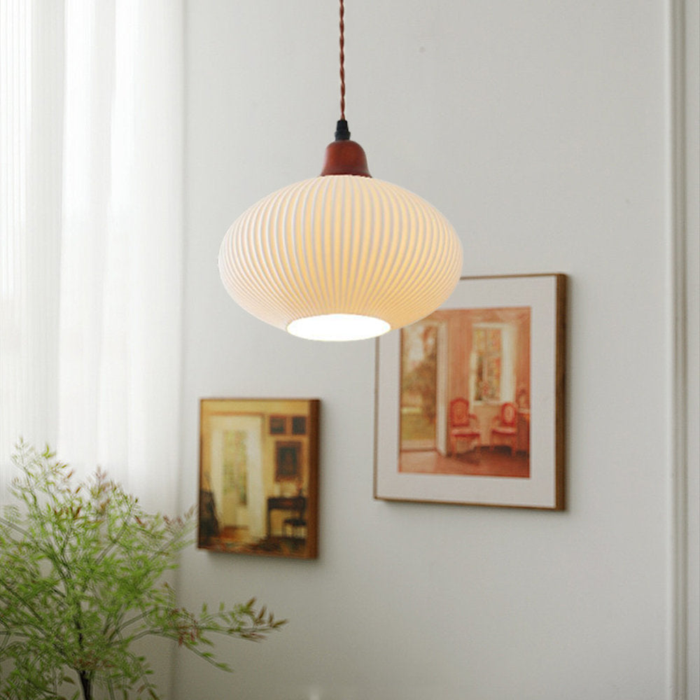 Vintage Nordic Ceramic White Pendant Light For Dining Room - Lumpaz