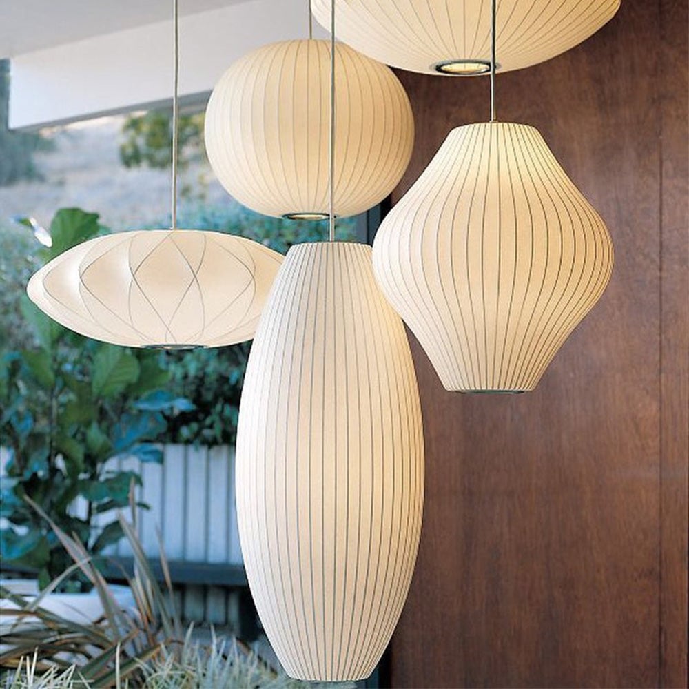 Nordic White Lantern Saucer Pendant Light For Living Room - Lumpaz