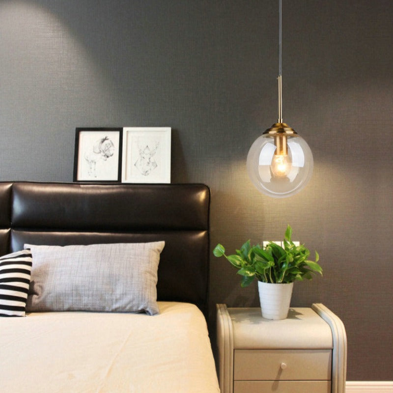 Valentina Modern LED Pendelleuchte Glaskugel, 3 Farben, Esstisch, Metall Glas - Lumpaz