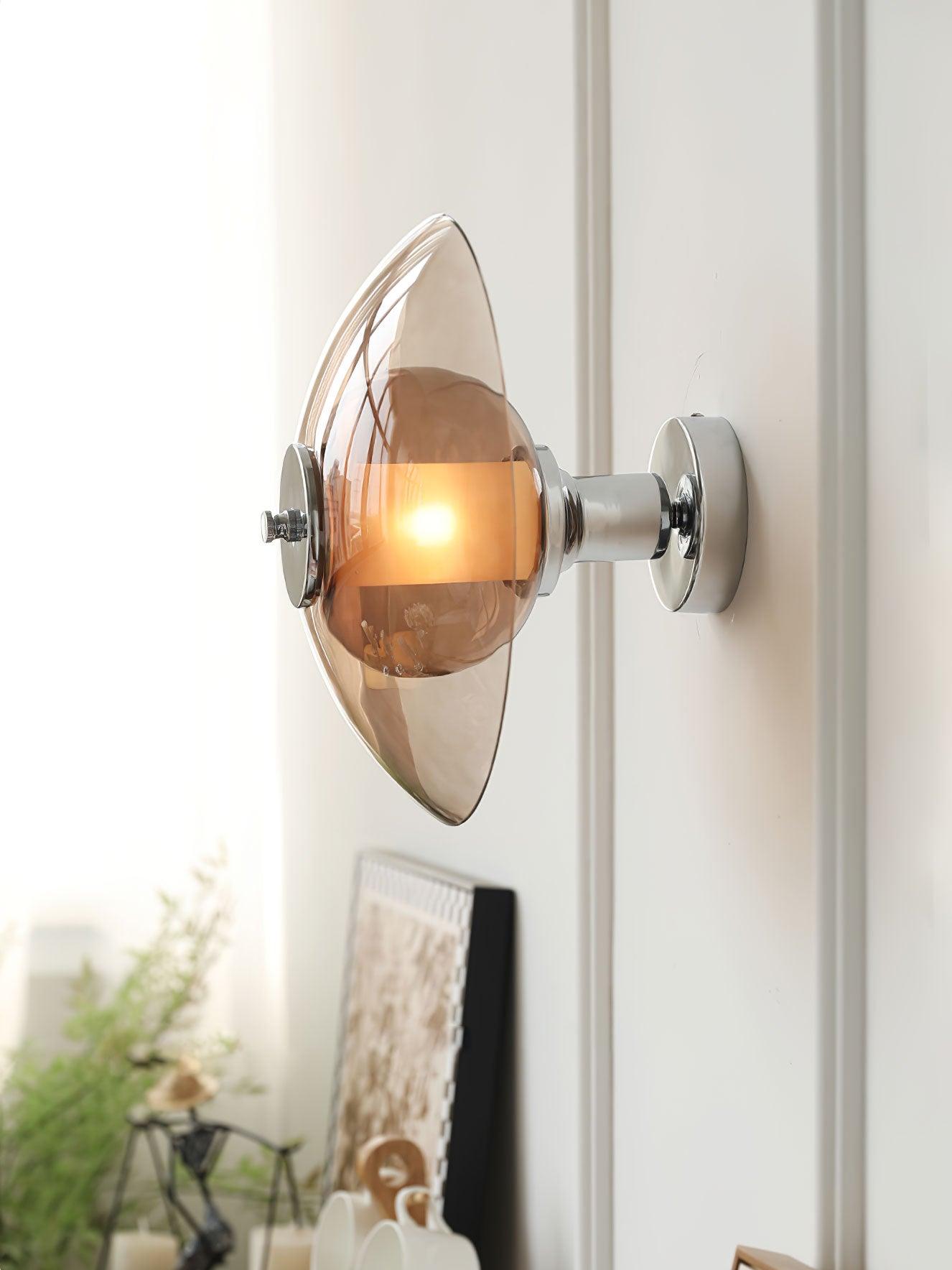 Flying Saucer Chrome Wall Light - Lumpaz