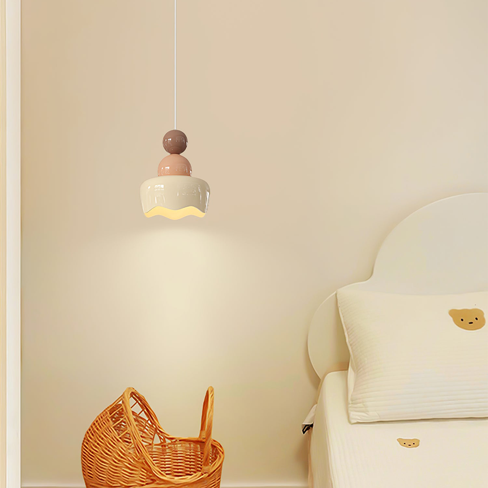 Cream Sunny Bedroom Bedside Pendant Lamp - Lumpaz