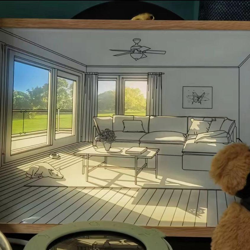 Dog Sunbathing Mural Art Lamp - Lumpaz