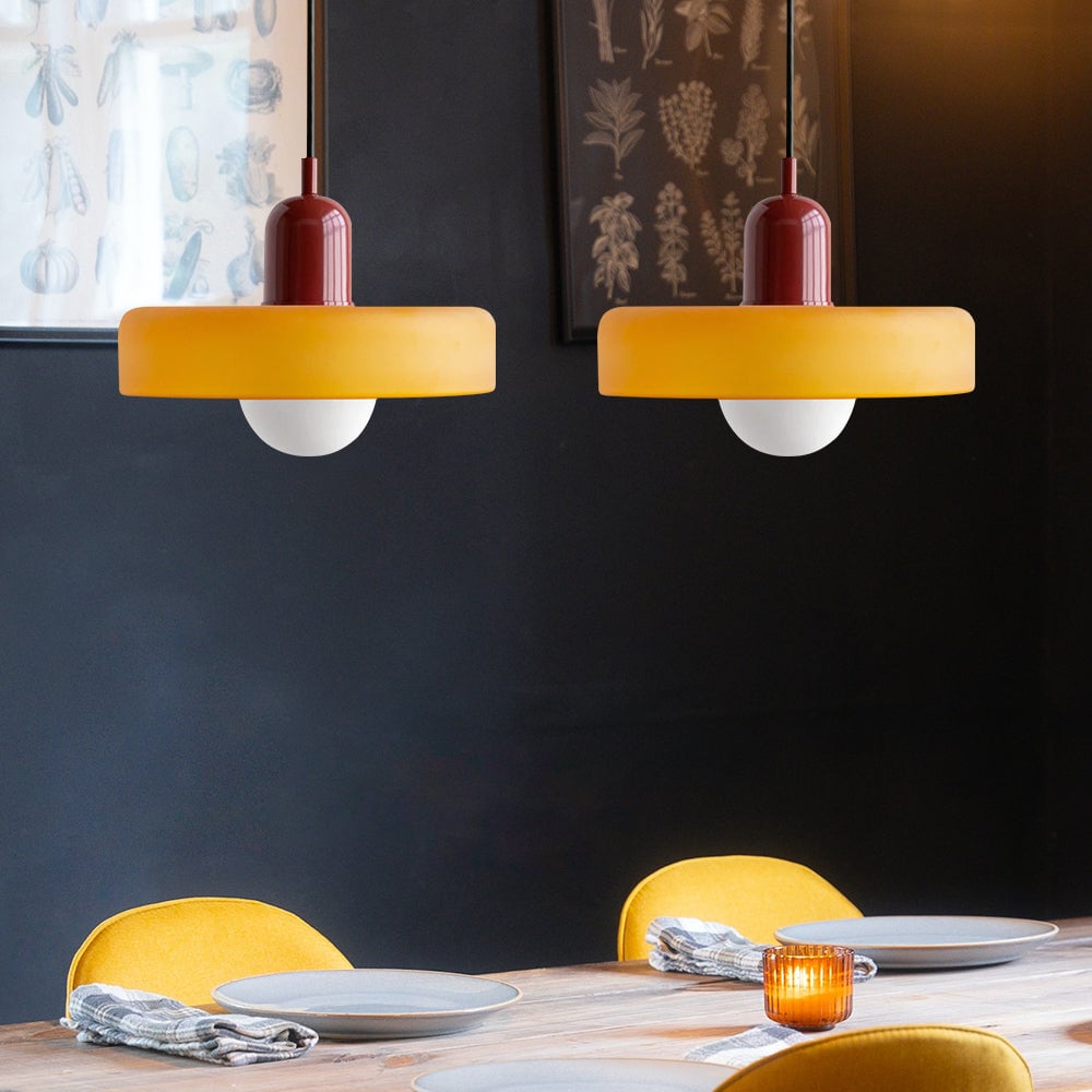 2 Heads Modern Bauhaus Glass Pendant Light - Lumpaz