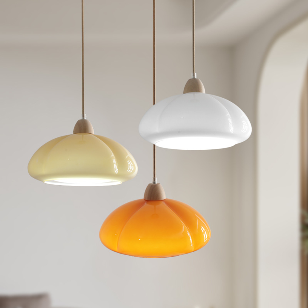 Vintage Glass Pumpkin Pendant Light - Lumpaz