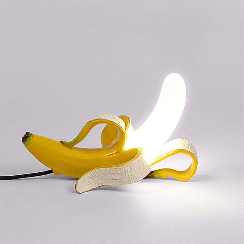 Celesta Creative Banana Resin/Glass Table Lamp, Yellow/Gold - Lumpaz