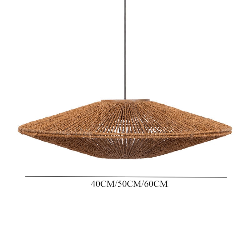 Rustic Rattan Brown Pendant Lights - Lumpaz