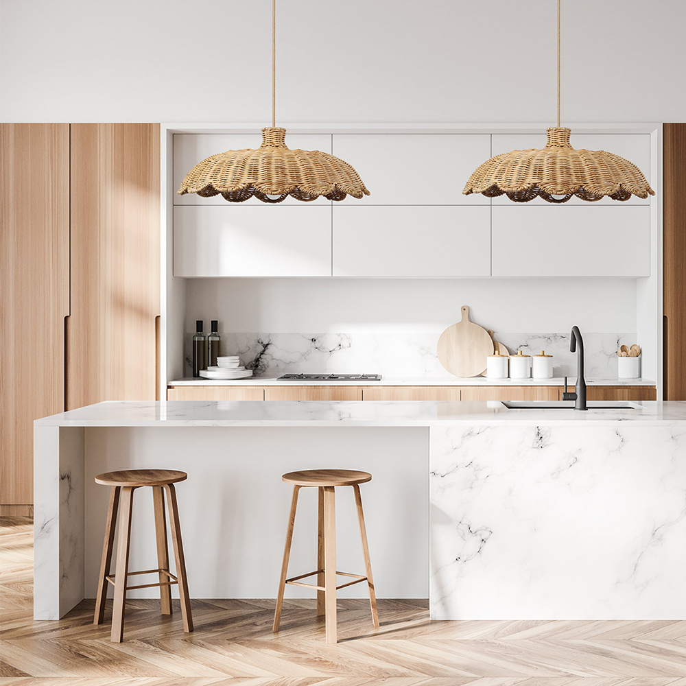 Boho Creative Decor Rattan Woven Pendant Light - Lumpaz