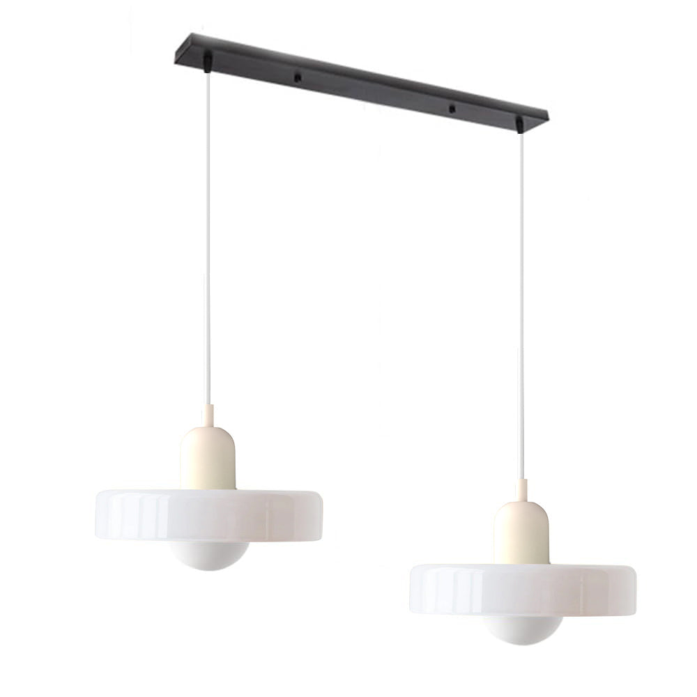 2 Heads Modern Bauhaus Glass Pendant Light - Lumpaz