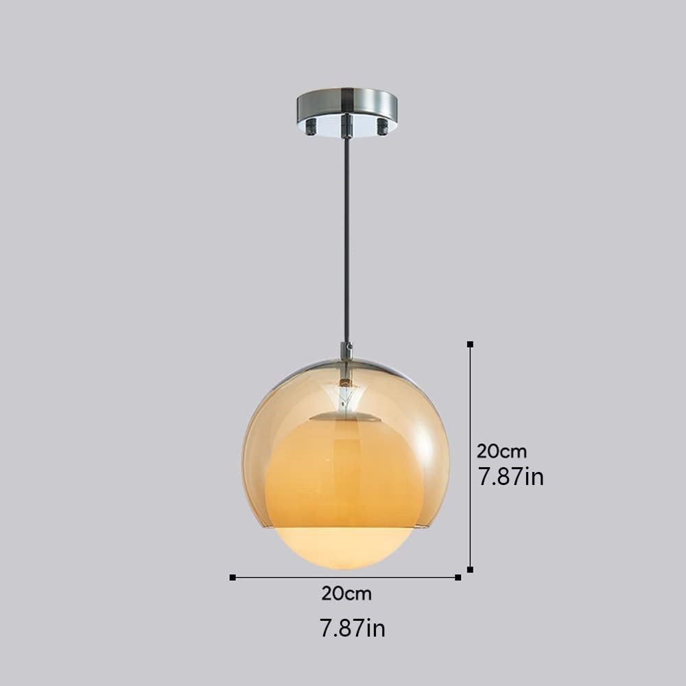 Vintage Orange Bauhaus Glass Pendant Light - Lumpaz