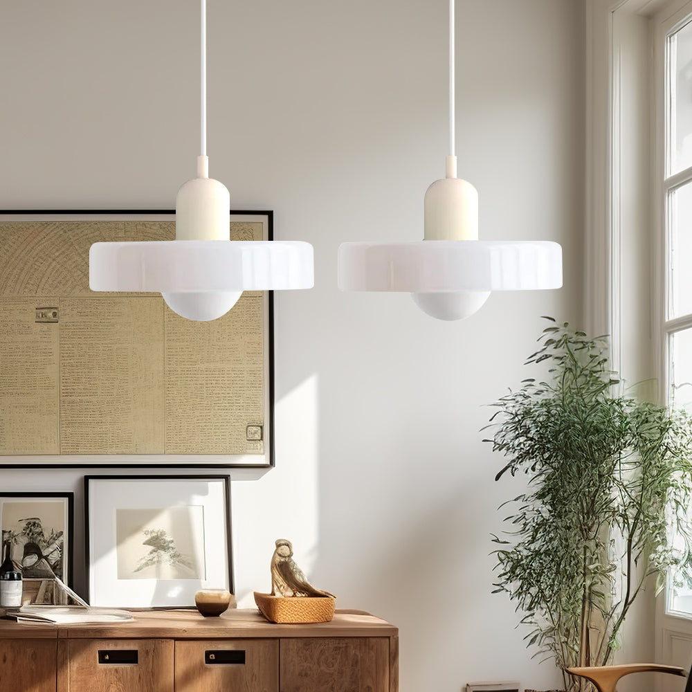 2 Heads Modern Bauhaus Glass Pendant Light - Lumpaz