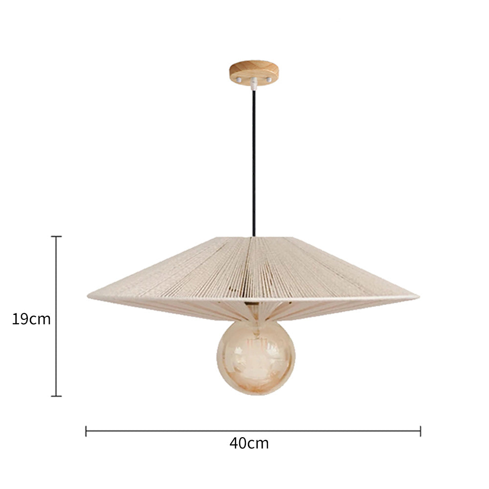 Vintage Hat Shape Rope Handmade Pendant Light For Living Room - Lumpaz