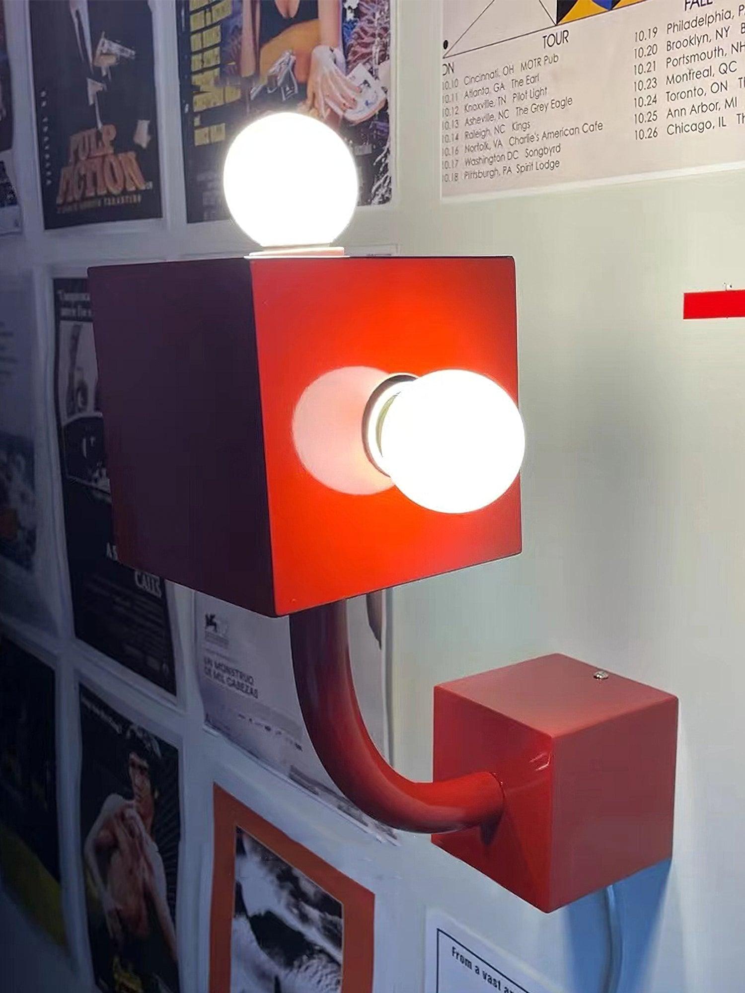 Red Cube Wall Lamp - Lumpaz