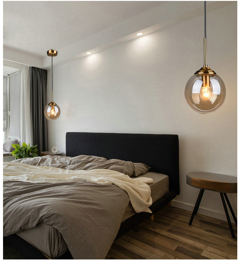 Valentina Modern LED Pendelleuchte Glaskugel, 3 Farben, Esstisch, Metall Glas - Lumpaz