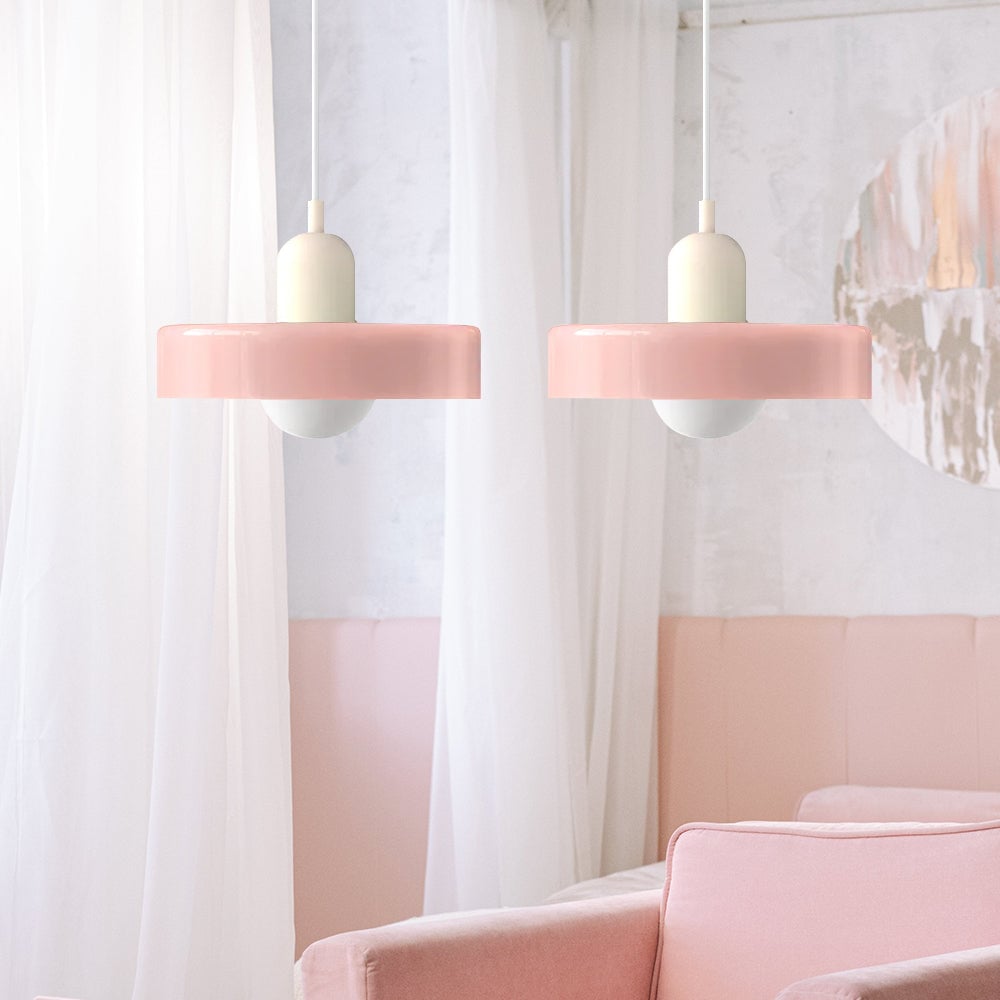 2 Heads Modern Bauhaus Glass Pendant Light - Lumpaz