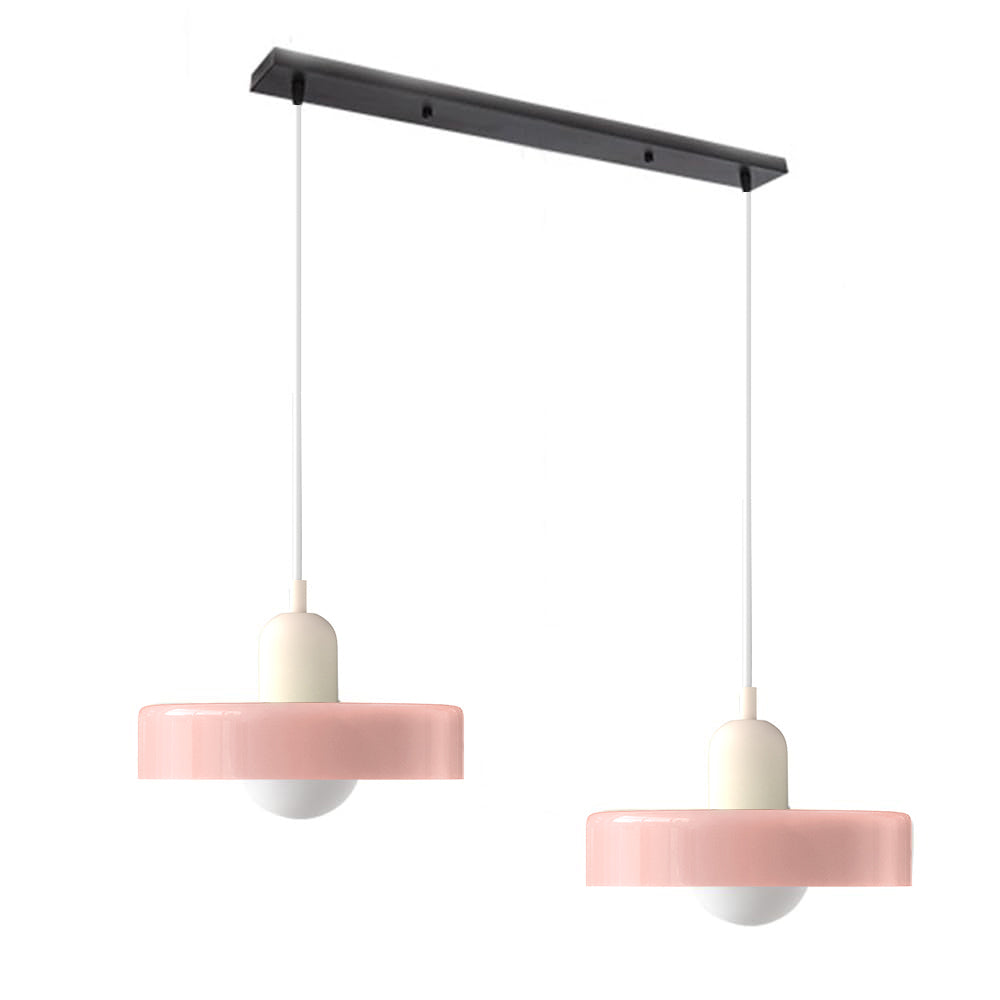 2 Heads Modern Bauhaus Glass Pendant Light - Lumpaz