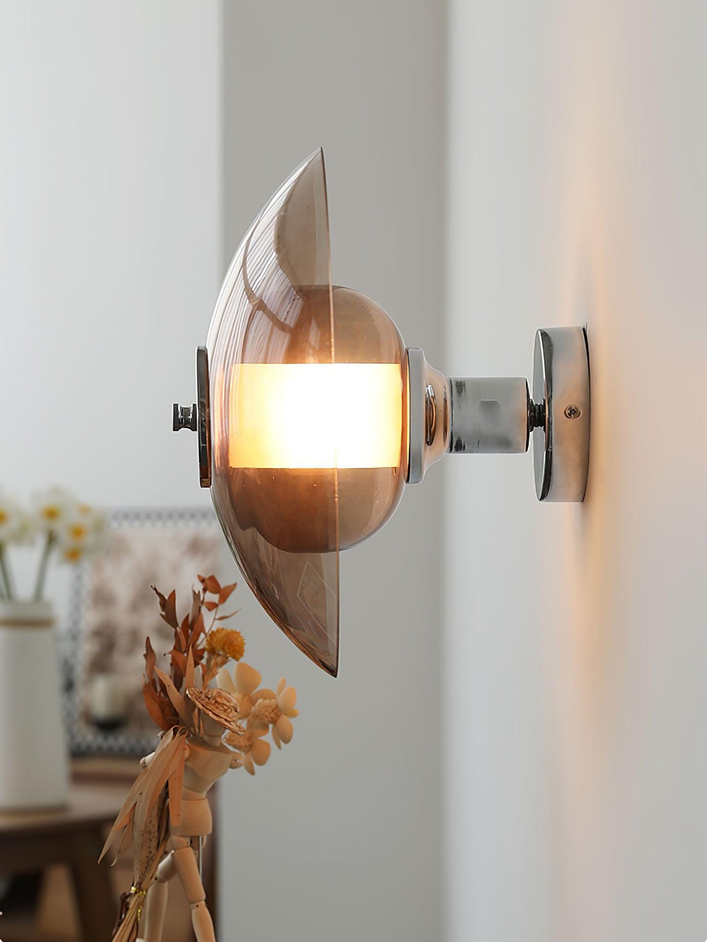Flying Saucer Chrome Wall Light - Lumpaz
