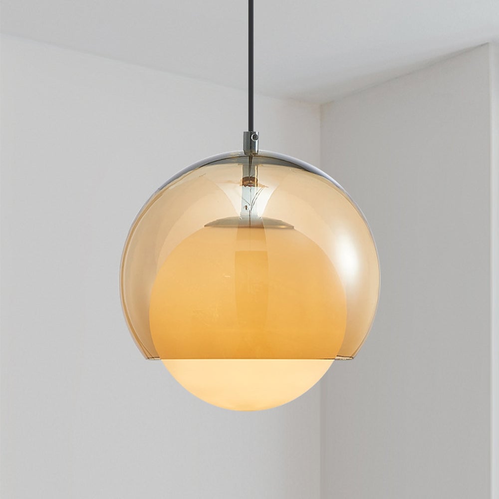 Vintage Orange Bauhaus Glass Pendant Light - Lumpaz