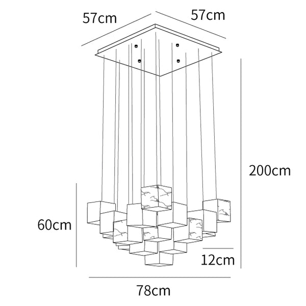 Modern Artistic Geometric Shape Elegant Hanging Light Fixture - Lumpaz