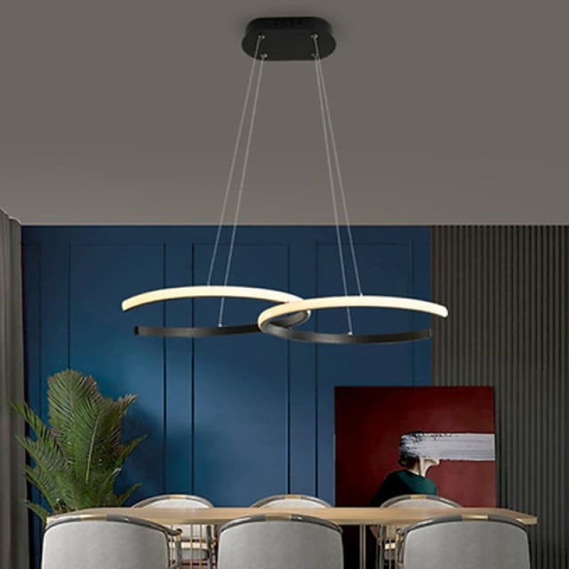 Nordlux LED Pendelleuchte Dimmbar Schwarz/Gold Doppel-C Wohnzimmer - Lumpaz
