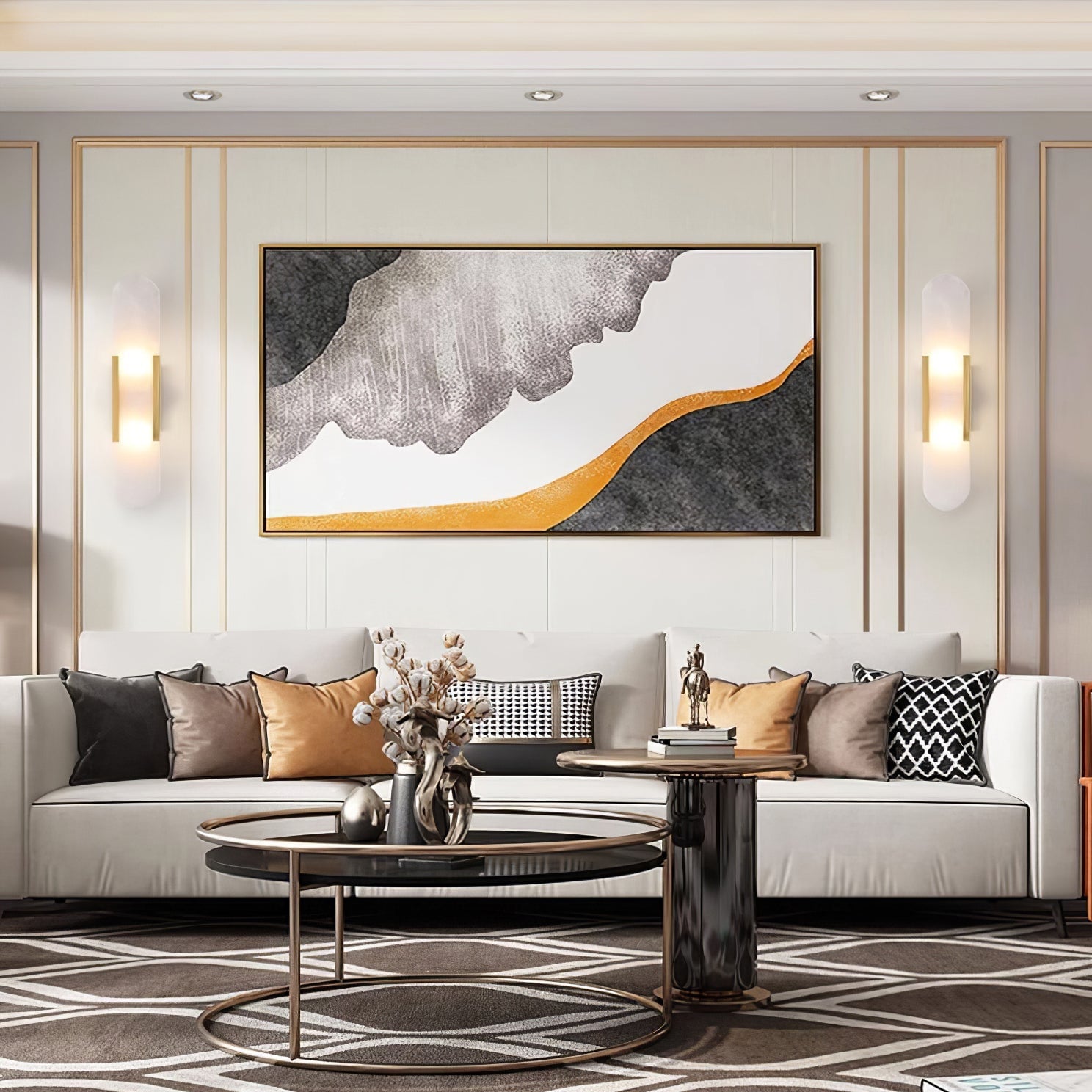 Melange Elongated Alabaster Wall Lamp - Lumpaz